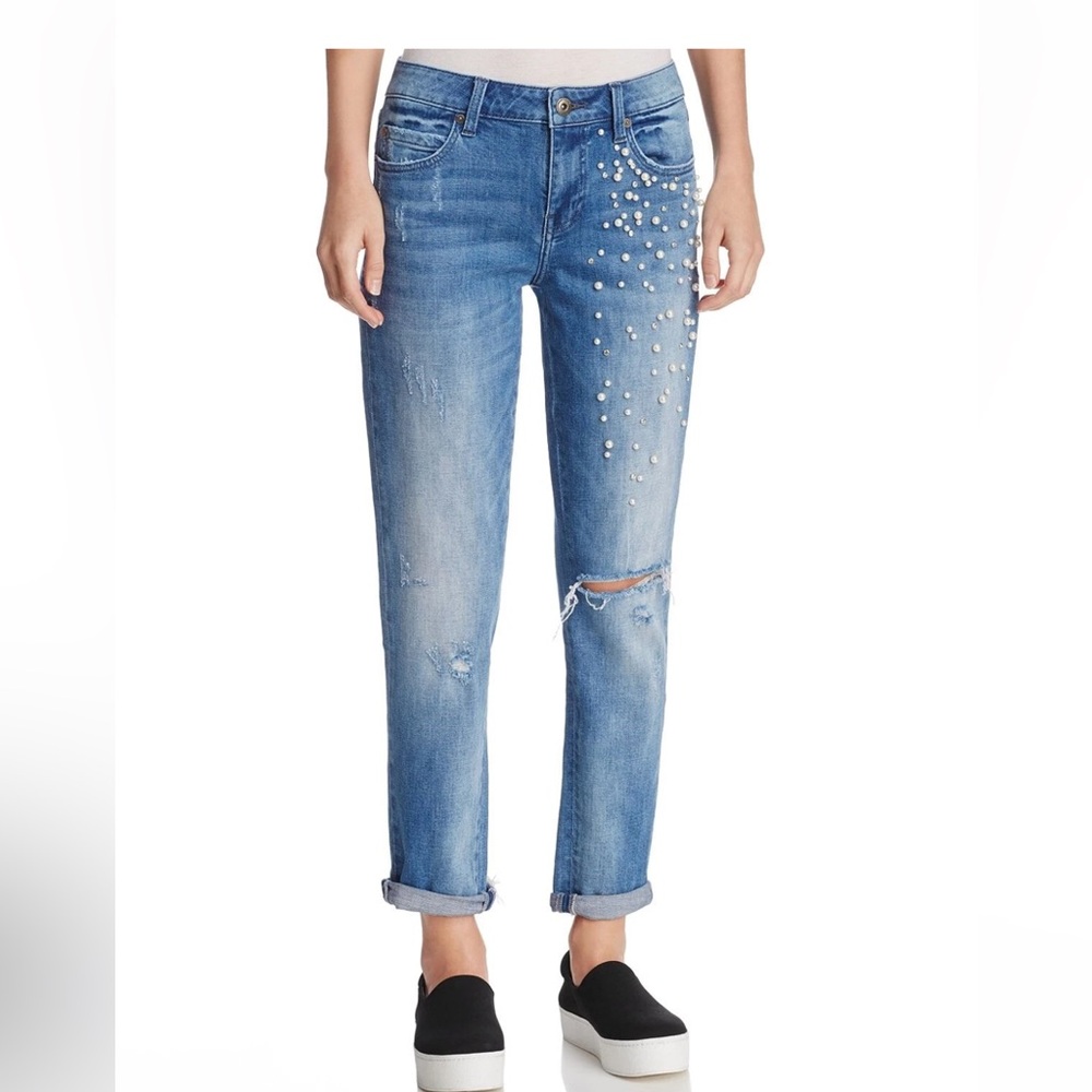 Pistola Women’s Anya Embellished Cropped Boyfriend Jeans-Size 25 Like New